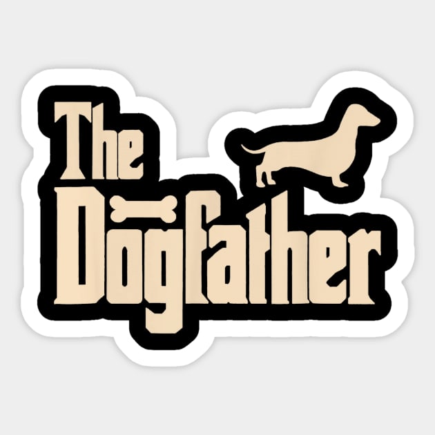 Mens Dachshund Dog Lovers Gifts The Dogfather Men Tee Sticker by franzaled